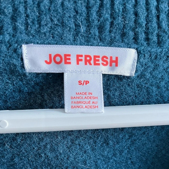 Joe Fresh/ Fuzzy/ Blue button up cardigan/ Gem buttons/ Stretchy/ Size US S - Picture 7 of 14